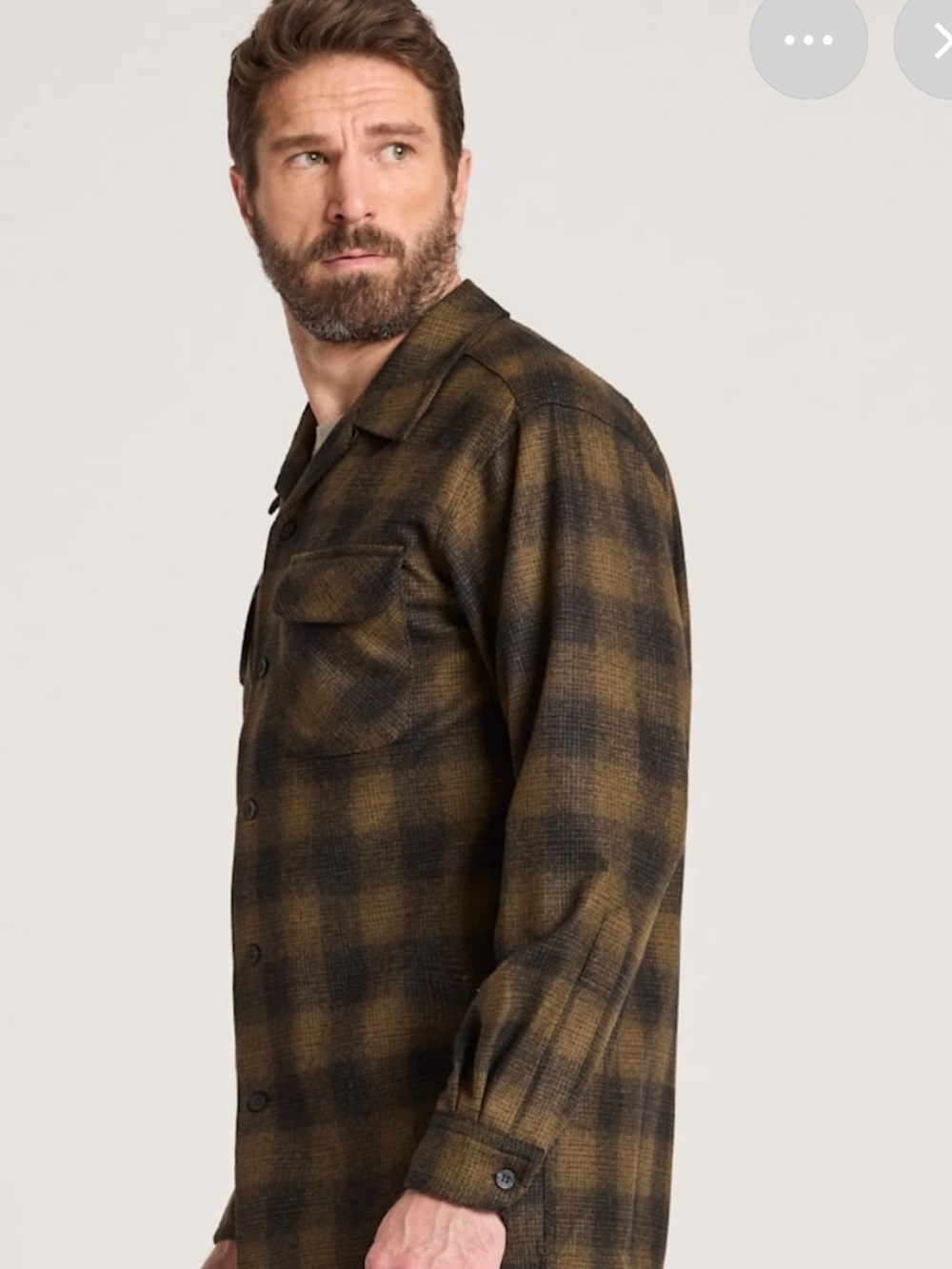 Pendleton Brown Green Plaid Wool Board Button Down Shirt